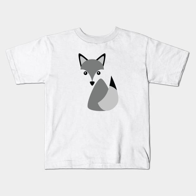 Cute Little Husky Dog Wolf Logo Illustration Kids T-Shirt by Squeeb Creative